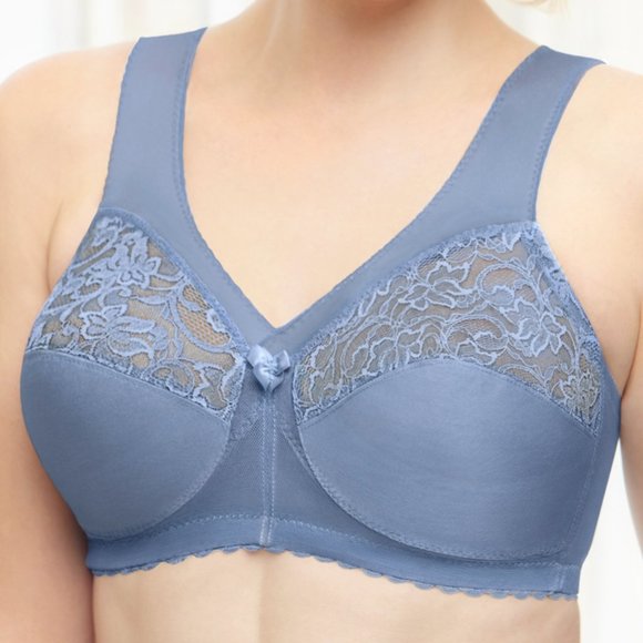 Set of 3! 46B Glamorise MAGIC LIFT Full Figure Bra (COMFORT-STRAPS) Blue-Ice - Picture 3 of 13